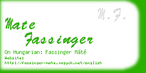 mate fassinger business card